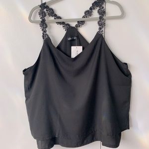 Black racer back blouse
